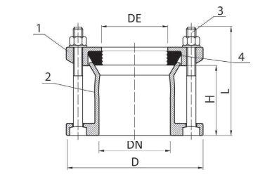 ADAPTATEUR A BRIDE UNIVERSEL DN 600